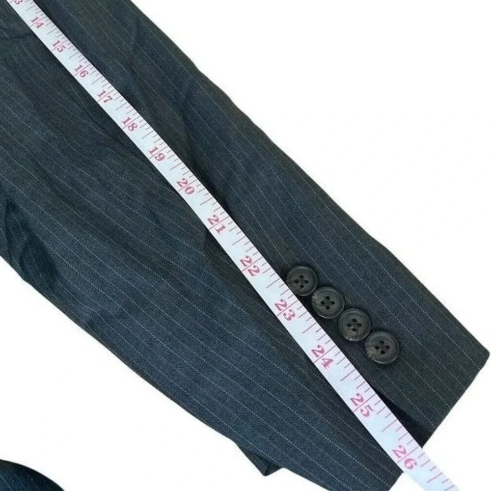 Lauren Ralph Lauren Mens 50R Grey Pinstripe‎ 100% Wool 2-Button Blazer Jacket